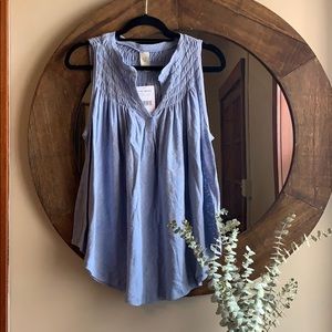 NWT Free People “New to Town” tank - dreamy clouds
